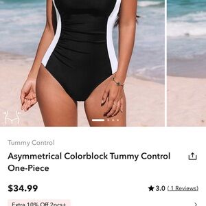 Black and White One-Piece Swimsuit size large NWT